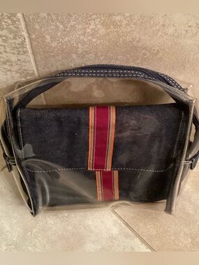 NWOT Bath & Body Works Denim Cosmetic Bag With Clear Plastic Storage Bag